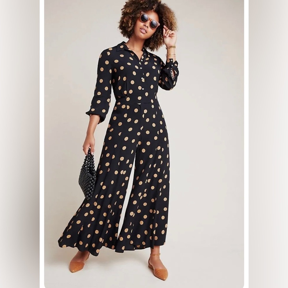 Anthropologie Loveland Wide Leg Jumpsuit Size 0P EUC